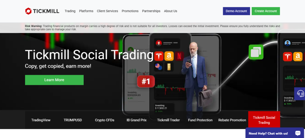 Tickmill social trading