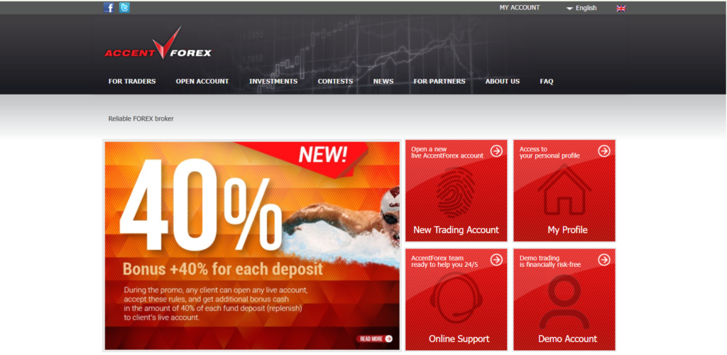 Bonus deposit 40%